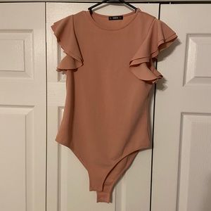 Shein Pink Ruffle Bodysuit